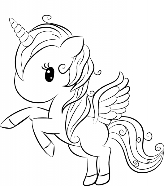 Cute Unicorn coloring page image