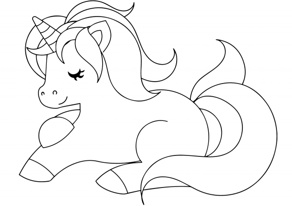 Cute Unicorn coloring page image