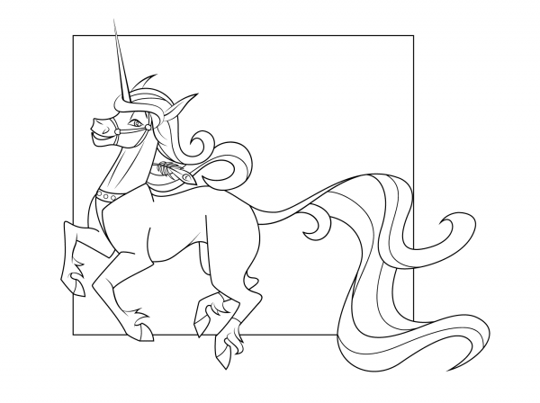 Cute Unicorn coloring page image
