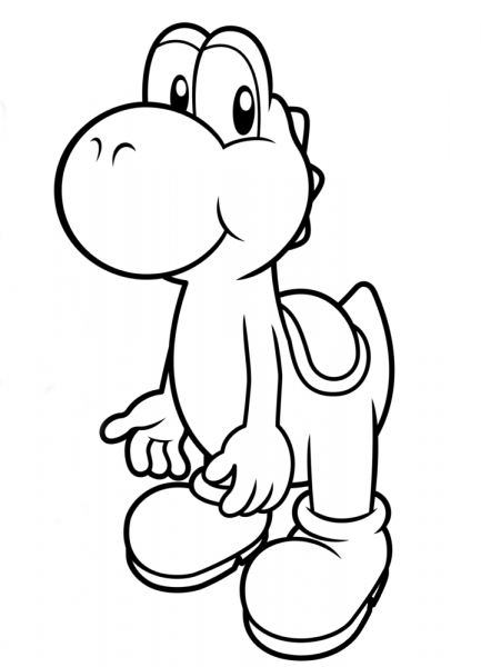 Cute Yoshi coloring page image
