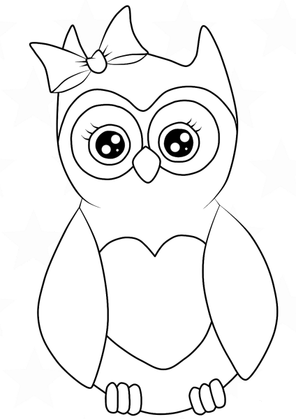 Cutest Cartoon Owl coloring page image