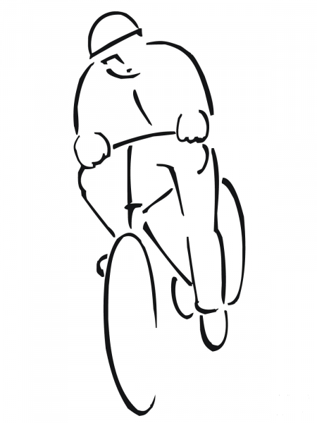 Cyclist coloring page image