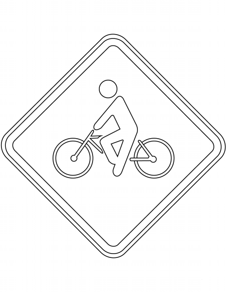 “Cyclist Traffic” Sign in Brazil coloring page image