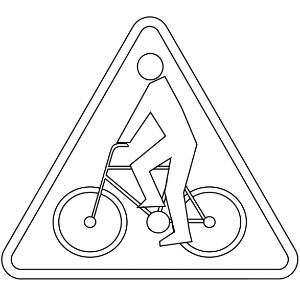 Cyclists A-24 coloring page image