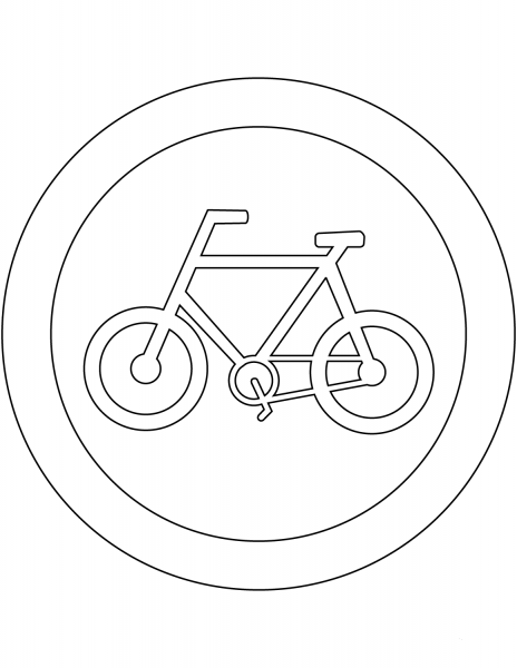 “Cyclists Only” Sign in Brazil coloring page image