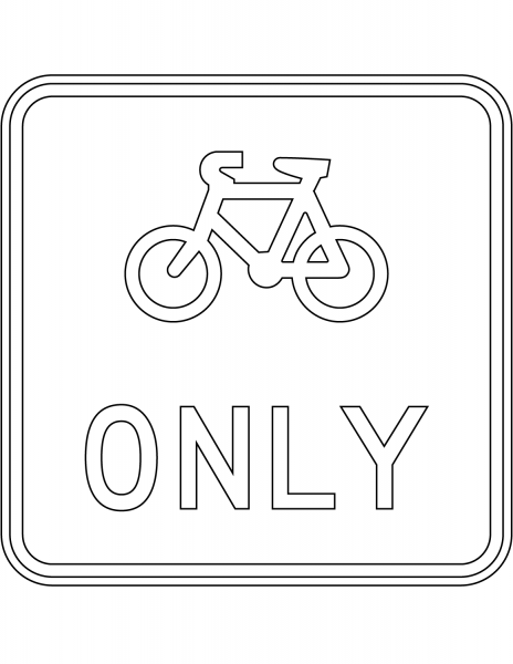 “Cyclists Only” Sign in New Zealand coloring page image