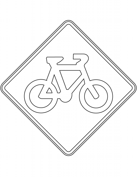 “Cyclists” Sign in Australia coloring page image