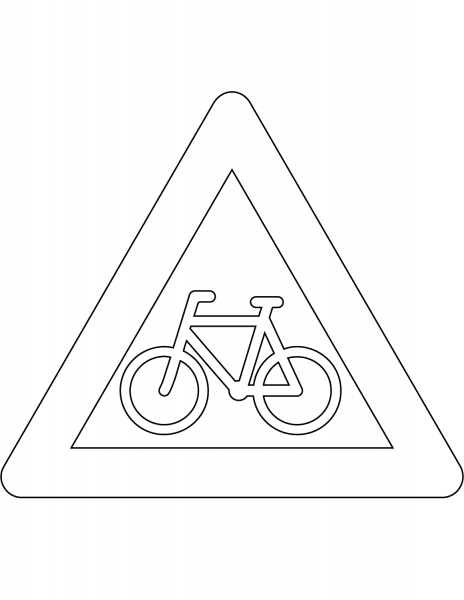 “Cyclists” Sign in Denmark coloring page image