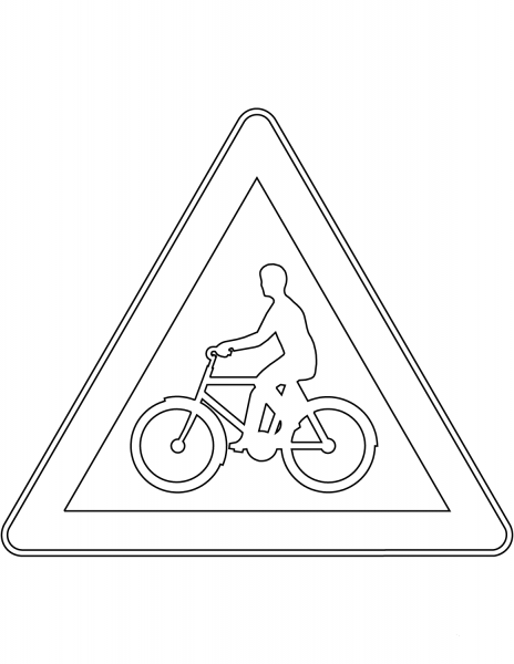 “Cyclists” Sign in Finland coloring page image
