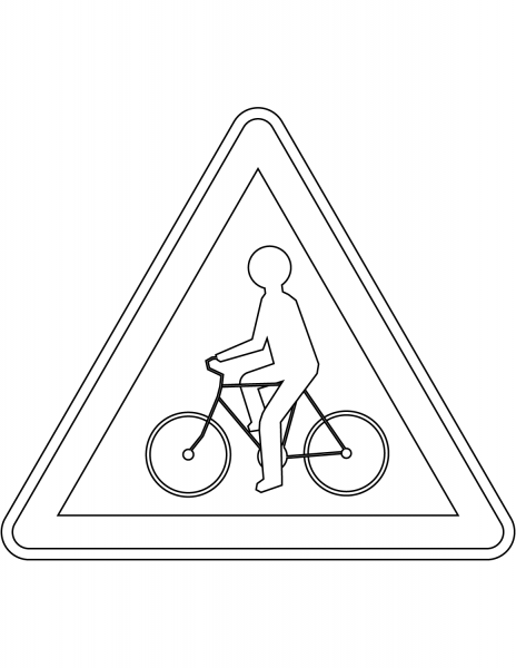 “Cyclists” Sign in France coloring page image