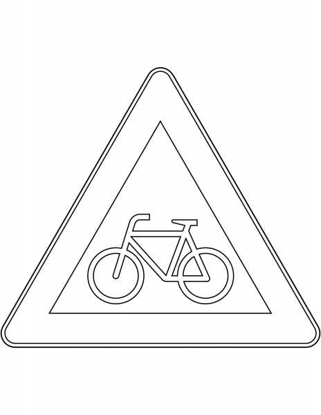 “Cyclists” Sign in Germany coloring page image