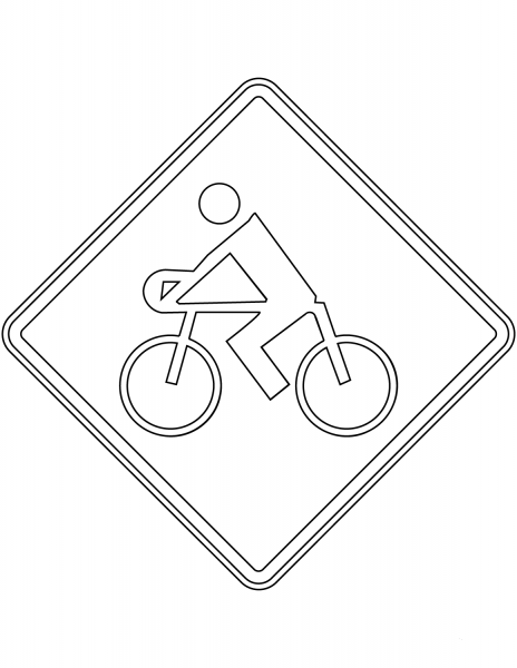 “Cyclists” Sign in Mexico coloring page image