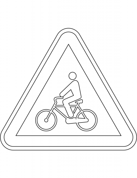 “Cyclists” Sign in Portugal coloring page image