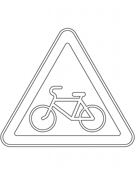 “Cyclists” Sign in Russia coloring page image