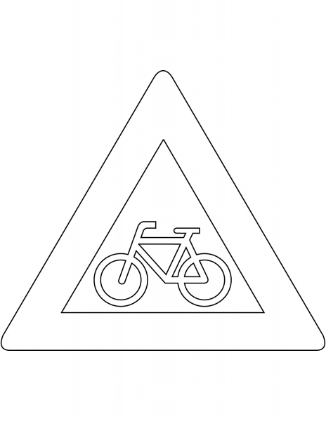 “Cyclists” Sign in the Netherlands coloring page image