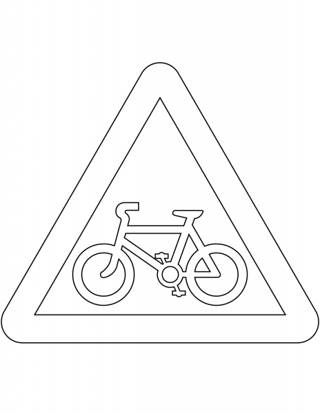 “Cyclists” Sign in the United Kingdom coloring page image