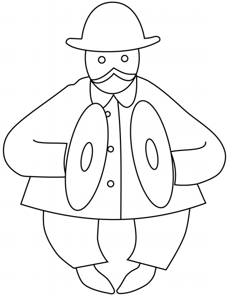 Cymbals Player coloring page image