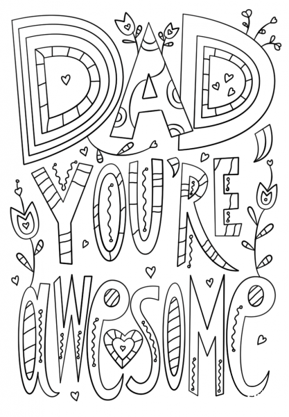 Dad You’re Awesome coloring page image