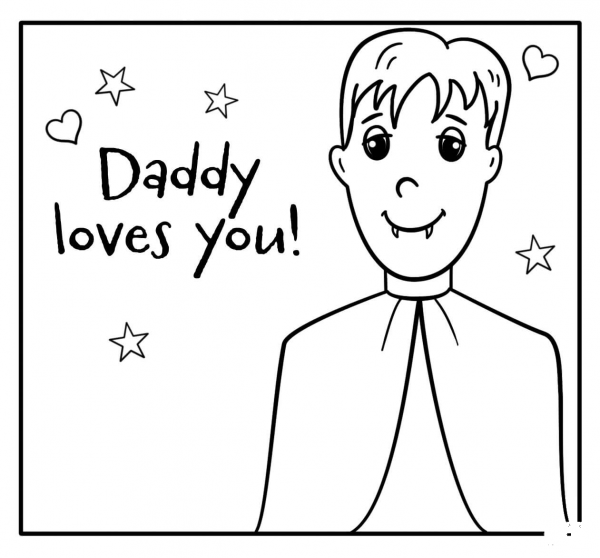 Daddy Loves You – Encouraging Halloween Note coloring page image