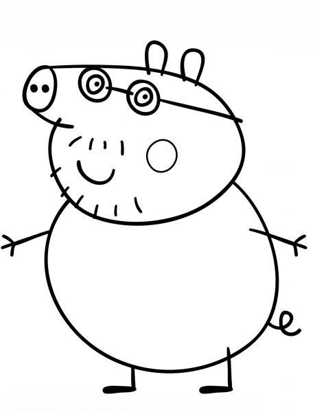 Daddy Pig coloring page image