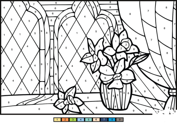 Daffodil Color by Number image