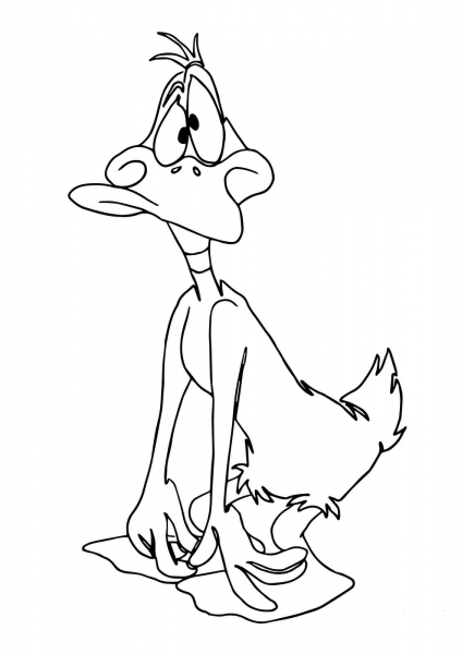 Daffy Duck is Confused coloring page image