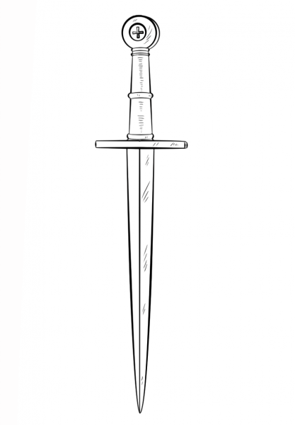 Dagger coloring page image
