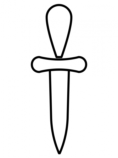 Dagger Emoji coloring page image