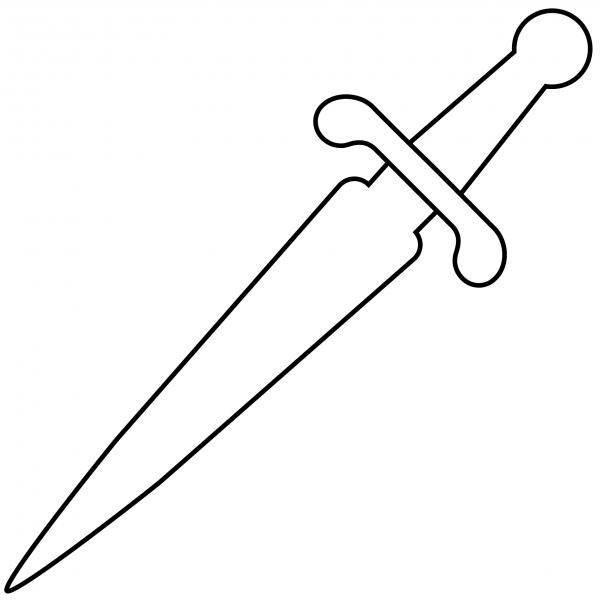 Dagger Emoji coloring page image