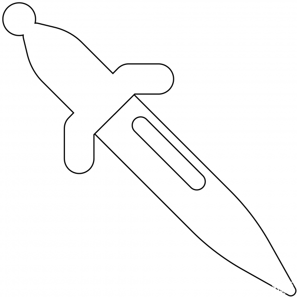 Dagger Knife Emoji coloring page image