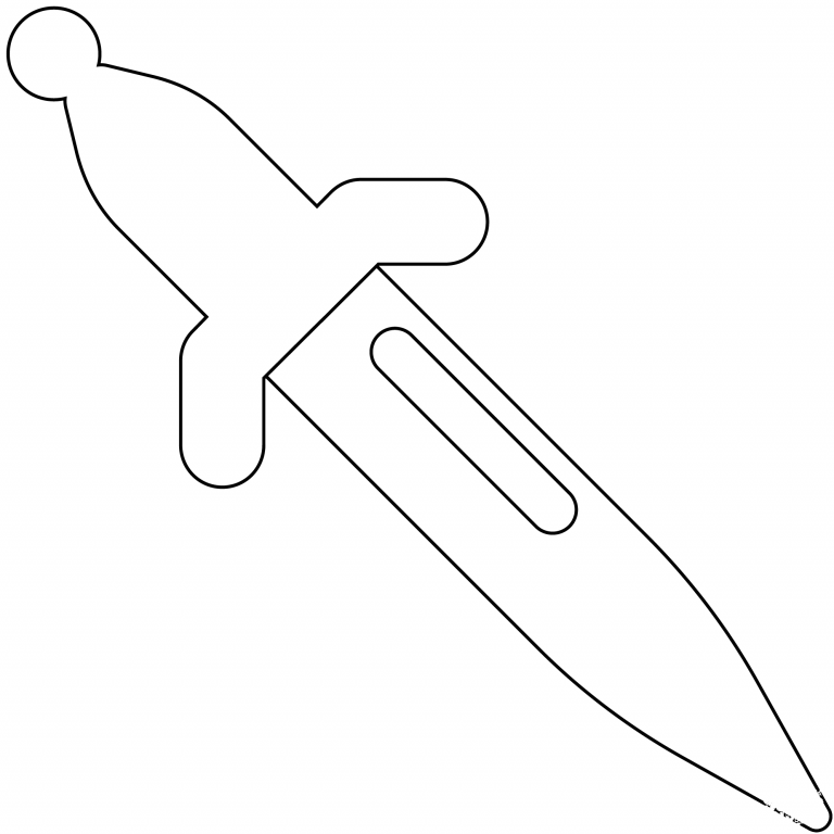 Dagger Knife Emoji coloring page - ColouringPages