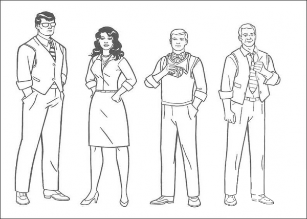 Daily Planet Staff coloring page image