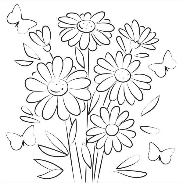 Daisy coloring page image