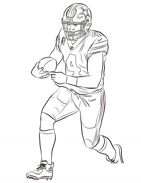 Dak Prescott coloring page image