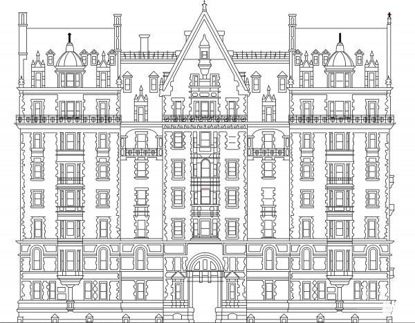 Dakota Apartments Building in New York coloring page image