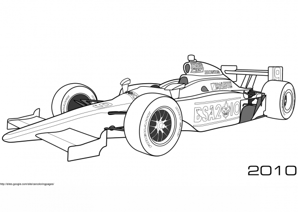 Dale Coyne Racing BSA 2010 Indy Car coloring page image