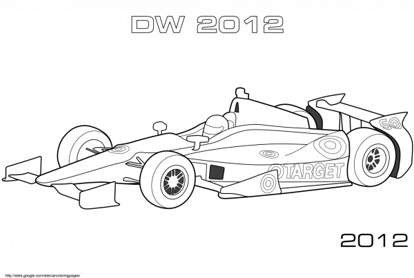 Dallara Dw12 Indy Car coloring page image