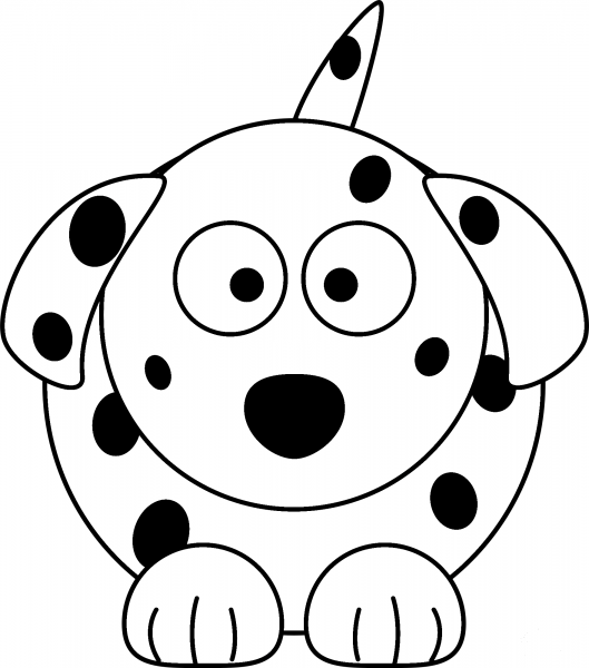 Dalmatian Cartoon Dog coloring page image