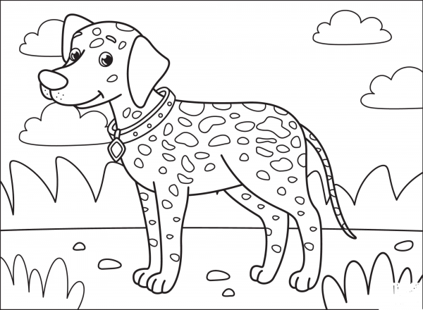 Dalmatian coloring page image