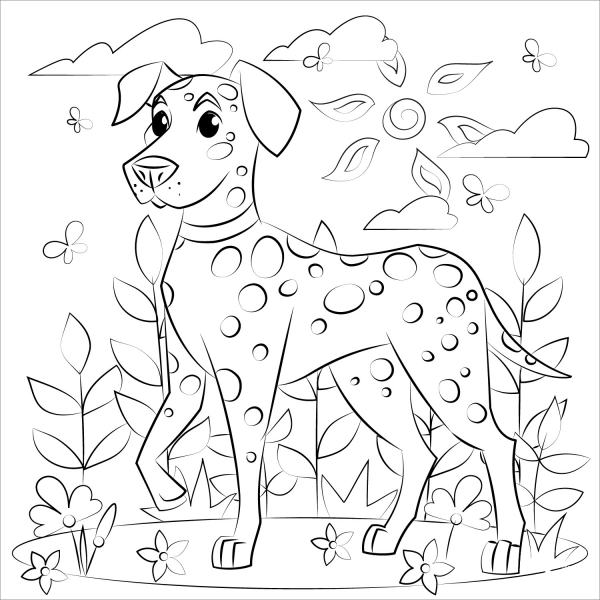 Dalmatian coloring page image
