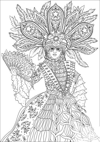 Dama Di Venezia coloring page image