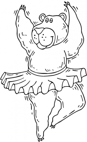 Dancing Bear  coloring page image