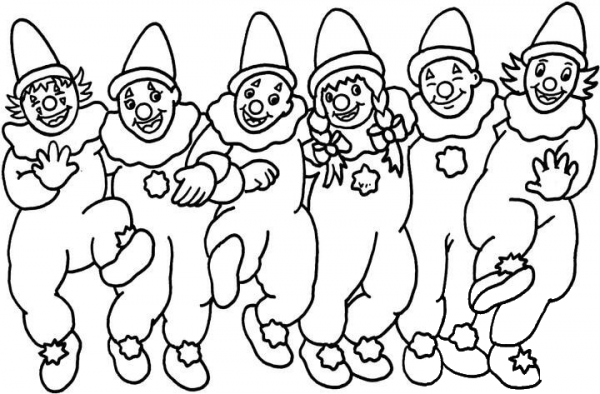 Dancing Clowns  coloring page image