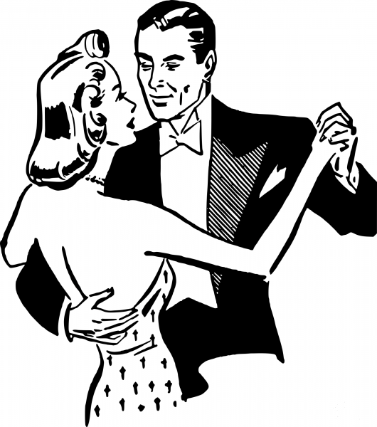 Dancing Couple coloring page image
