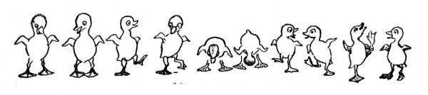Dancing Ducks  coloring page image