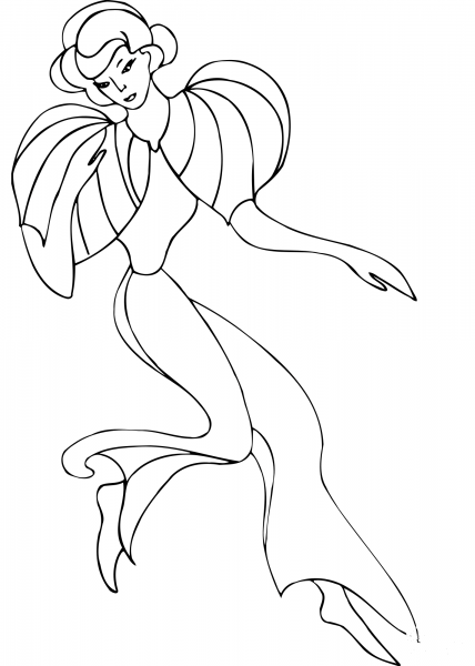 Dancing Lady coloring page image