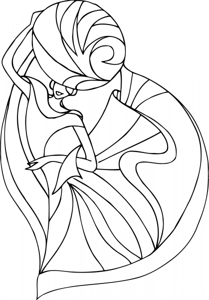 Dancing Lady coloring page image