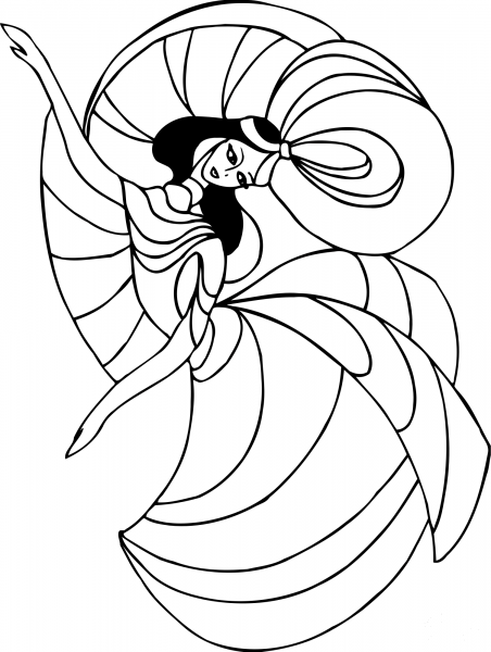 Dancing Lady coloring page image