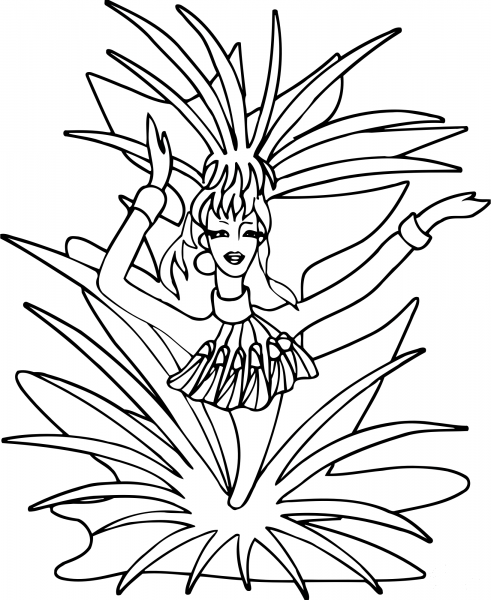 Dancing Lady coloring page image
