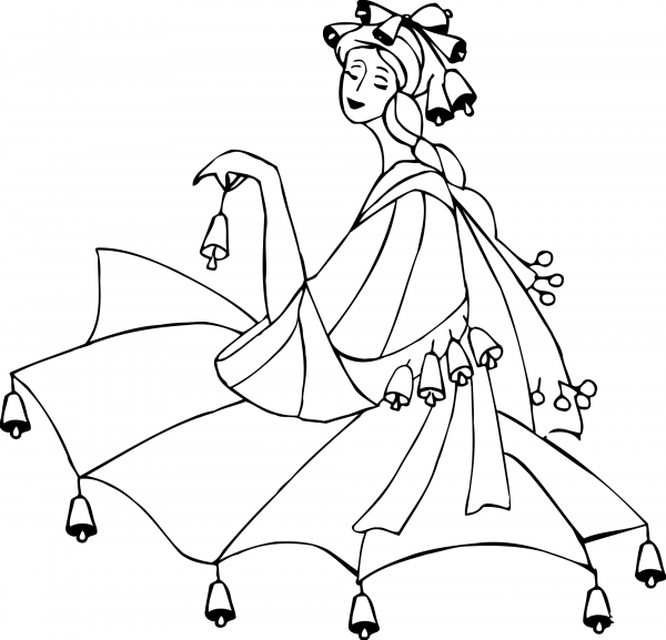Dancing Lady coloring page image